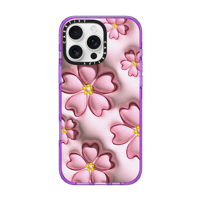 CASETiFY iPhone 16 Pro Max Case パープル インパクトケース MagSafe対応 Floral フローラル Sakura Father's Day CASETiFY iPhone 16 Pro Max Case パープル インパクトケース MagSafe対応 Floral フローラル Sakura Father's Day