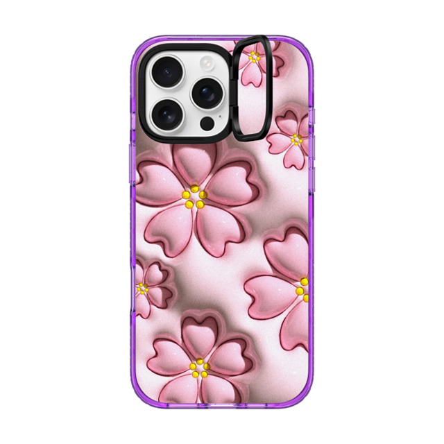 CASETiFY iPhone 16 Pro Max Case パープル インパクトリングスタンドケース MagSafe対応 Floral フローラル Sakura Father's Day CASETiFY iPhone 16 Pro Max Case パープル インパクトリングスタンドケース MagSafe対応 Floral フローラル Sakura Father's Day