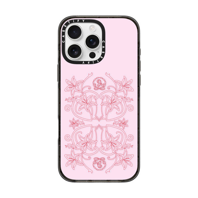 CASETiFY iPhone 16 Pro Max ケース ブラック インパクトケース MagSafe対応 Floral,Pattern Floral,Pattern Luxe Garden - Pink Back to School CASETiFY iPhone 16 Pro Max ケース ブラック インパクトケース MagSafe対応 Floral,Pattern Floral,Pattern Luxe Garden - Pink Back to School