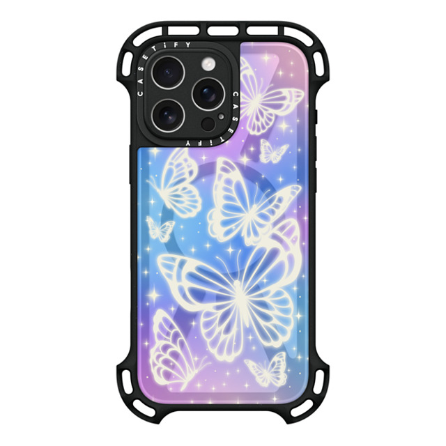 CASETiFY iPhone 16 Pro Max ケース ブラック ウルトラ バウンスケース MagSafe対応 Butterfly,Nature,Pastel,Maximalism,Pastel,Butterfly Butterfly Aurora