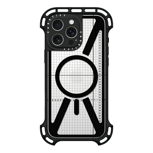 CASETiFY iPhone 16 Pro Max ケース ブラック ウルトラ バウンスケース MagSafe対応 Checkered,Minimalism,Monochrome,Pattern Metrics