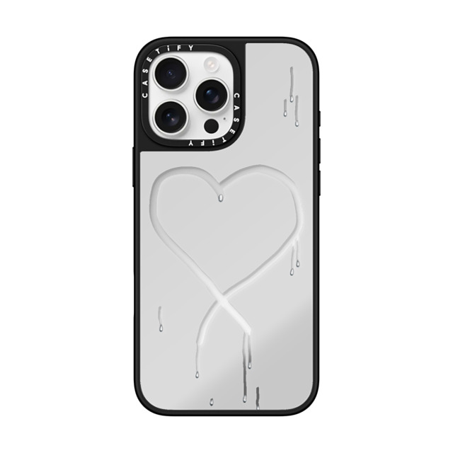 CASETiFY iPhone 16 Pro Max ケース Silver on Black ミラーケース MagSafe対応 Frosted Heart casetify_artist