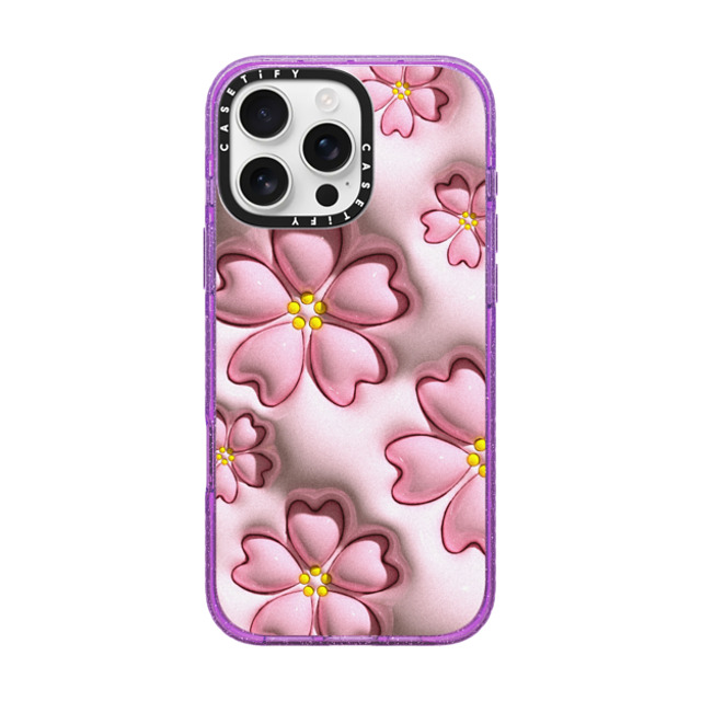 CASETiFY iPhone 16 Pro Max Case Glitter Purple インパクトケース MagSafe対応 Floral フローラル Sakura Father's Day CASETiFY iPhone 16 Pro Max Case Glitter Purple インパクトケース MagSafe対応 Floral フローラル Sakura Father's Day