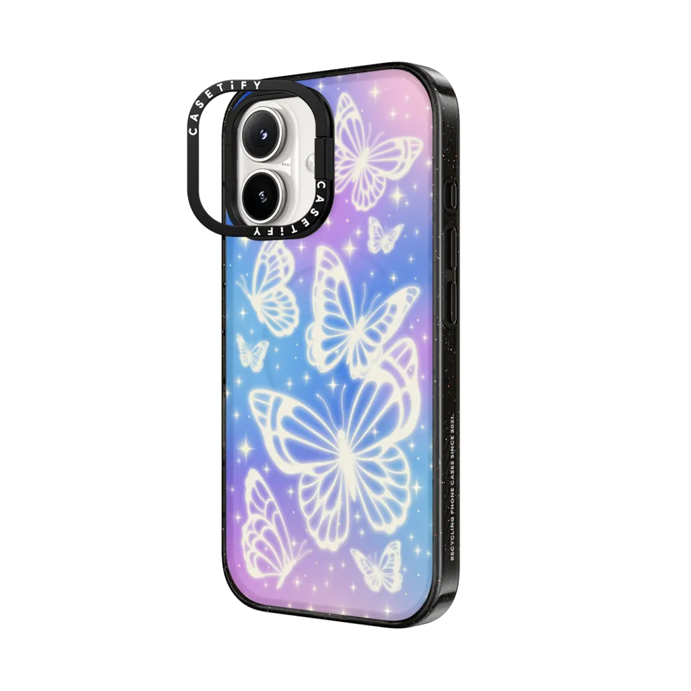 Clear iPhone 16 Case MagSafe Compatible - Butterfly Aurora