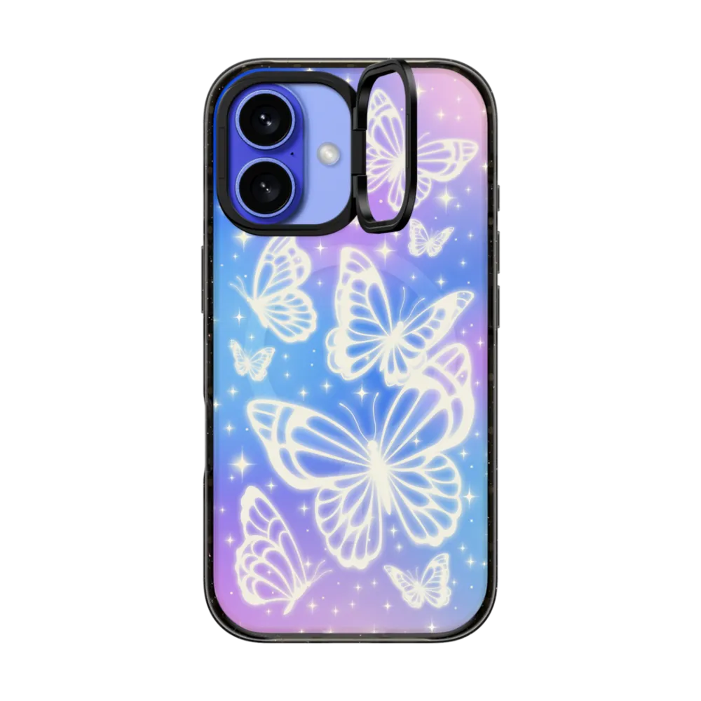 Clear iPhone 16 Case MagSafe Compatible - Butterfly Aurora