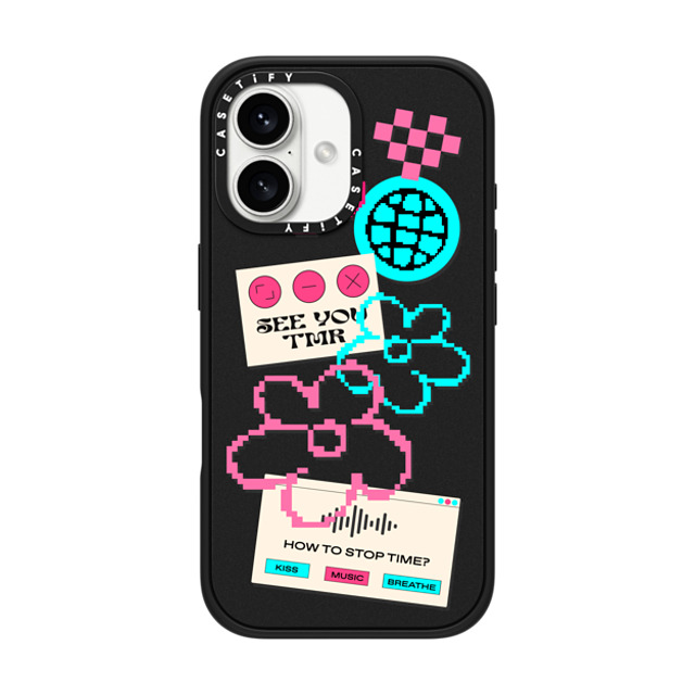 CASETiFY iPhone 16 ケース マットブラック インパクトケース Y2K,Typography See you tmr