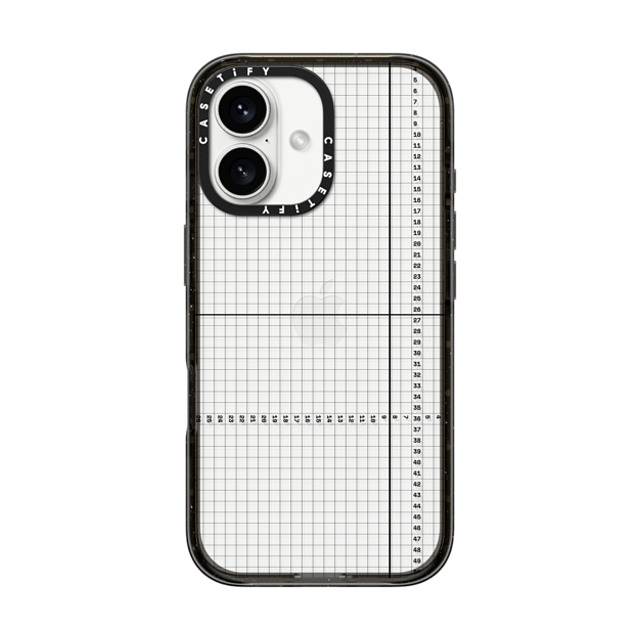 CASETiFY iPhone 16 ケース ブラック インパクトケース Checkered,Minimalism,Monochrome,Pattern Metrics