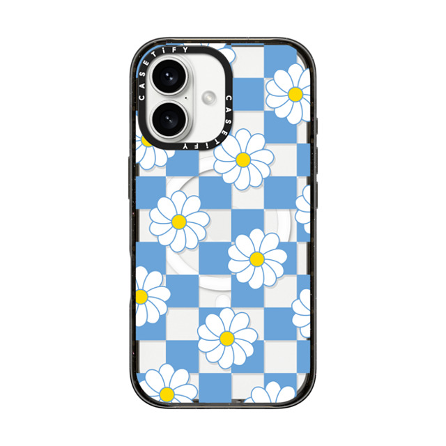 CASETiFY iPhone 16 Case Black Impact Case MagSafe Compatible Preppy,Floral Checkered,Floral,Floral,Pattern,Y2K,Preppy Daisy Checkers Back to School CASETiFY iPhone 16 Case Black Impact Case MagSafe Compatible Preppy,Floral Checkered,Floral,Floral,Pattern,Y2K,Preppy Daisy Checkers Back to School