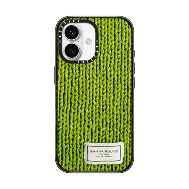 CASETiFY iPhone 16 ケース ブラック インパクトケース MagSafe対応 Pattern,Photography Meadow Green Sweater