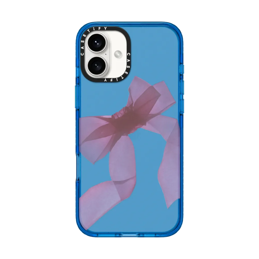 Impact iPhone 16 Plus Case - Pink Organza Ribbon