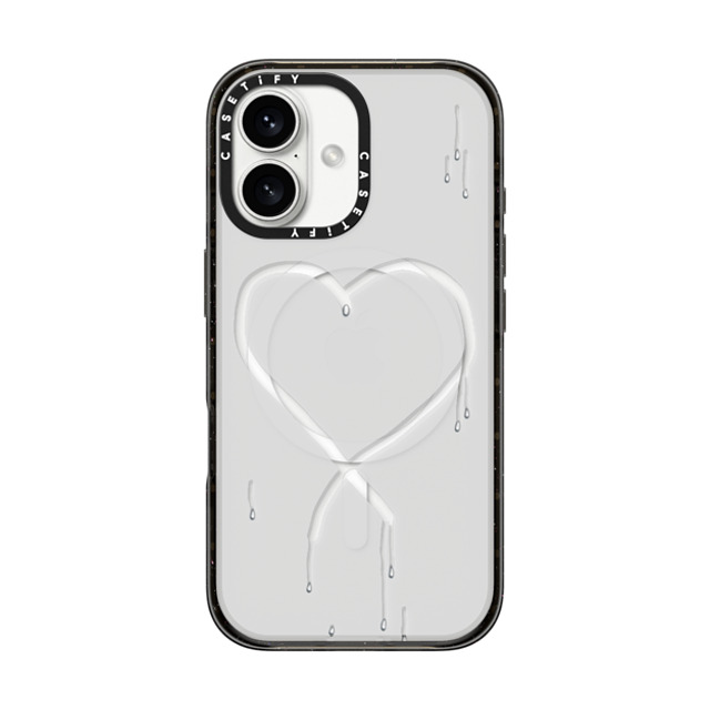 CASETiFY iPhone 16 ケース ブラック インパクトケース MagSafe対応 Frosted Heart casetify_artist