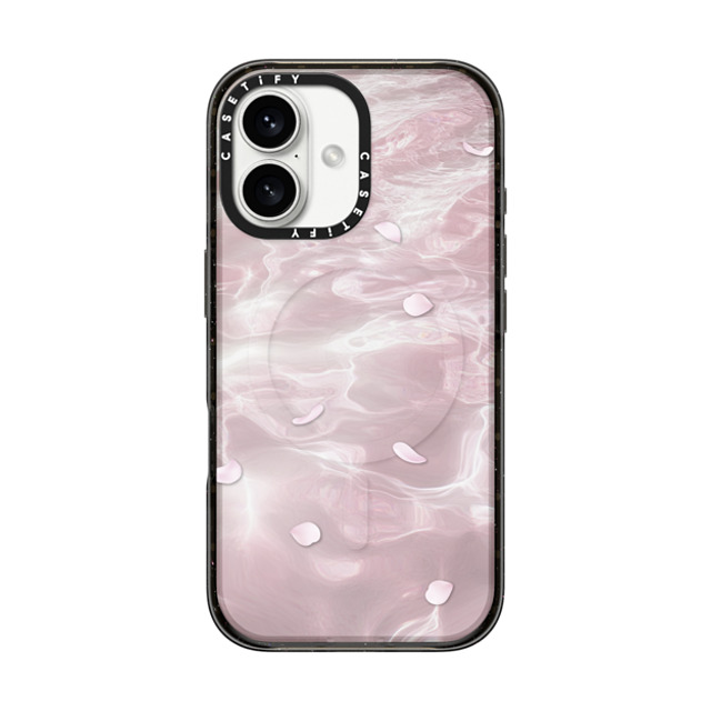 CASETiFY iPhone 16 Case Black Impact Case MagSafe Compatible Floral フローラル Floating Petals Father's Day CASETiFY iPhone 16 Case Black Impact Case MagSafe Compatible Floral フローラル Floating Petals Father's Day