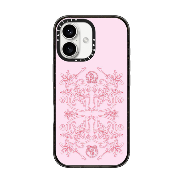 CASETiFY iPhone 16 ケース ブラック インパクトケース MagSafe対応 Floral,Pattern Floral,Pattern Luxe Garden - Pink Back to School CASETiFY iPhone 16 ケース ブラック インパクトケース MagSafe対応 Floral,Pattern Floral,Pattern Luxe Garden - Pink Back to School