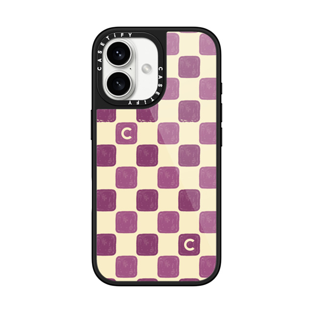 CASETiFY iPhone 16 Case ブラック グレーズケース MagSafe対応 Checkered,Pattern Pattern,Checkered,Abstract Purple Checker - Not So Vanilla New iPhone CASETiFY iPhone 16 Case ブラック グレーズケース MagSafe対応 Checkered,Pattern Pattern,Checkered,Abstract Purple Checker - Not So Vanilla New iPhone