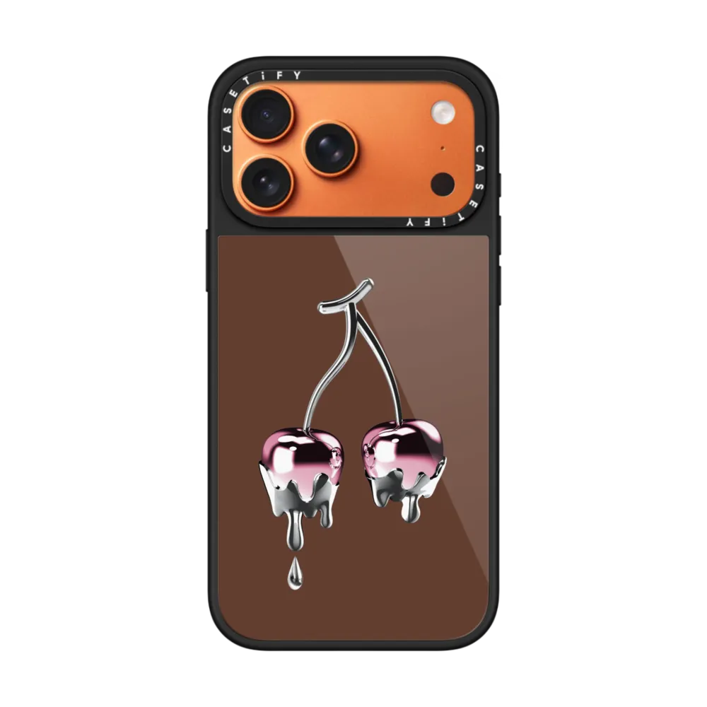 Glaze iPhone 17 Pro Max Case MagSafe Compatible - Chrome Cherry Phone Case