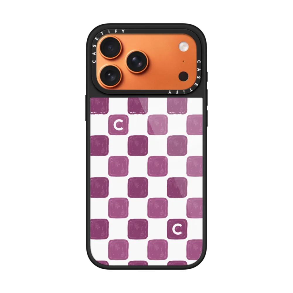 Glaze iPhone 17 Pro Max Case MagSafe Compatible - Purple Checker Phone Case