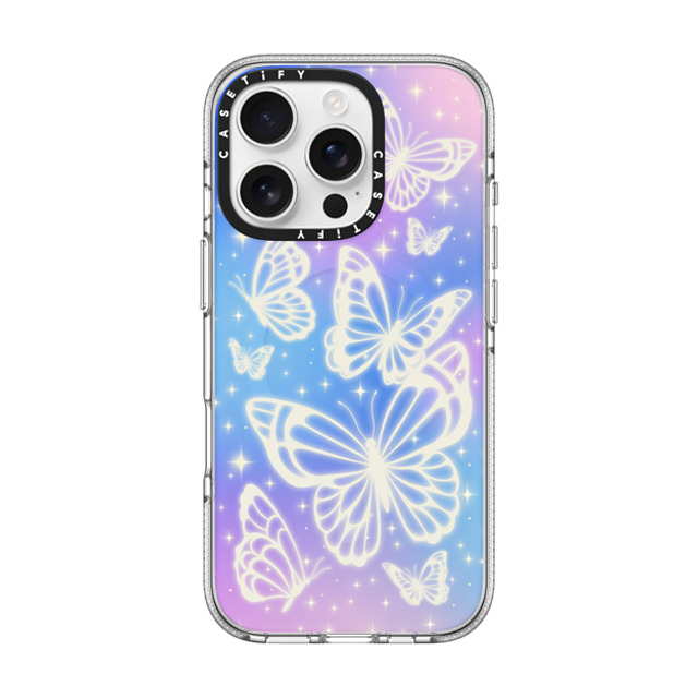 CASETiFY iPhone 16 Pro ケース クリア クリア ケース MagSafe対応 Butterfly,Nature,Pastel,Maximalism,Pastel,Butterfly Butterfly Aurora