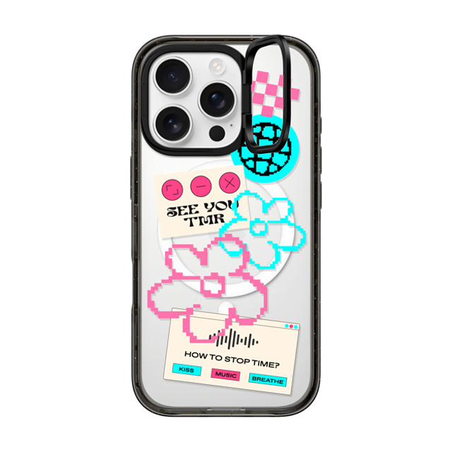 CASETiFY iPhone 16 Pro ケース ブラック インパクトリングスタンドケース MagSafe対応 Typography,Y2K Y2K,Typography See you tmr Father's Day CASETiFY iPhone 16 Pro ケース ブラック インパクトリングスタンドケース MagSafe対応 Typography,Y2K Y2K,Typography See you tmr Father's Day