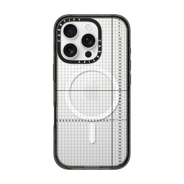 CASETiFY iPhone 16 Pro ケース ブラック インパクトケース MagSafe対応 Checkered,Minimalism,Monochrome,Pattern Metrics