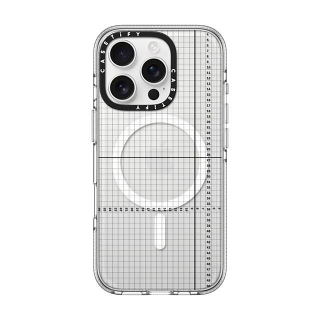 CASETiFY iPhone 16 Pro ケース クリア クリア ケース MagSafe対応 Checkered,Minimalism,Monochrome,Pattern Metrics