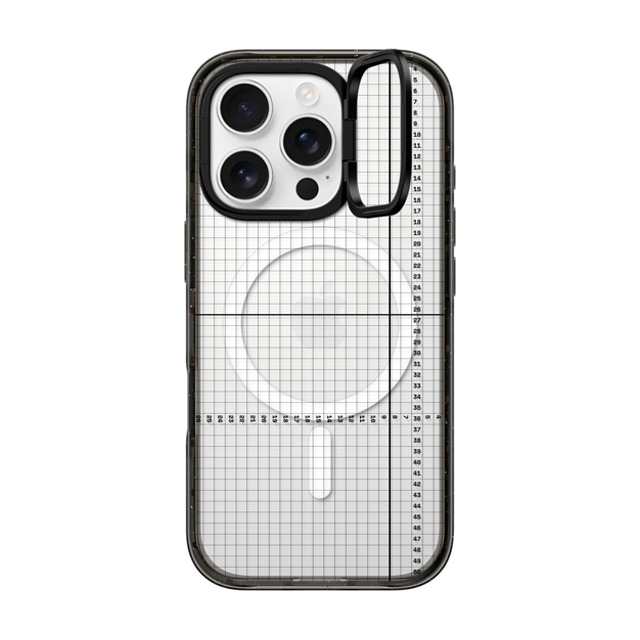 CASETiFY iPhone 16 Pro ケース ブラック インパクトリングスタンドケース MagSafe対応 Checkered,Minimalism,Monochrome,Pattern Metrics