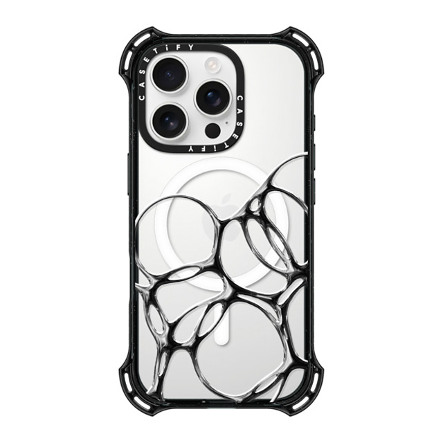 CASETiFY iPhone 16 Pro Case Black バウンスケース Futurism Chrome Bubbles CASETiFY iPhone 16 Pro Case Black バウンスケース Futurism Chrome Bubbles