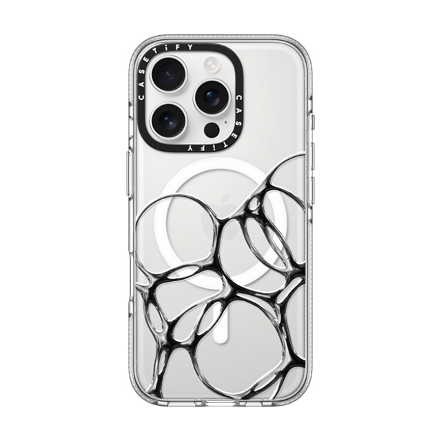 CASETiFY iPhone 16 Pro ケース クリア クリア ケース MagSafe対応 Futurism Chrome Bubbles