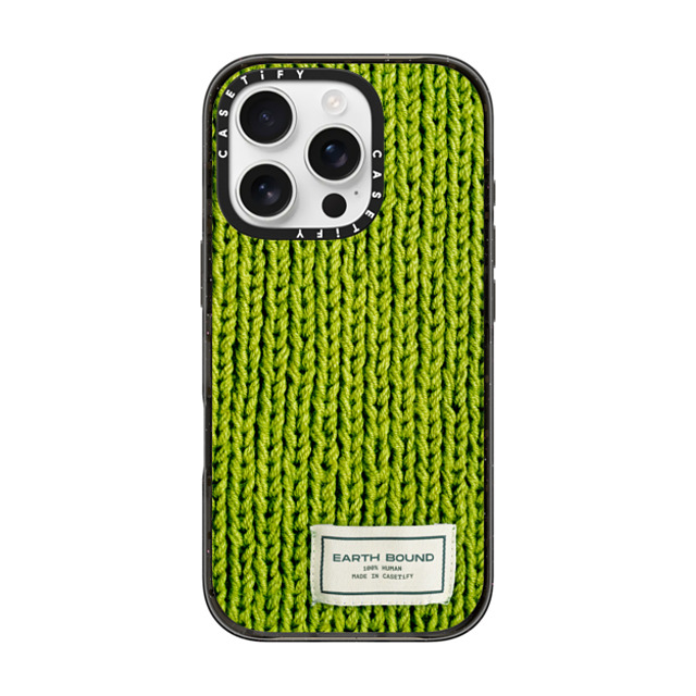 CASETiFY iPhone 16 Pro ケース ブラック インパクトケース MagSafe対応 Pattern,Photography Meadow Green Sweater