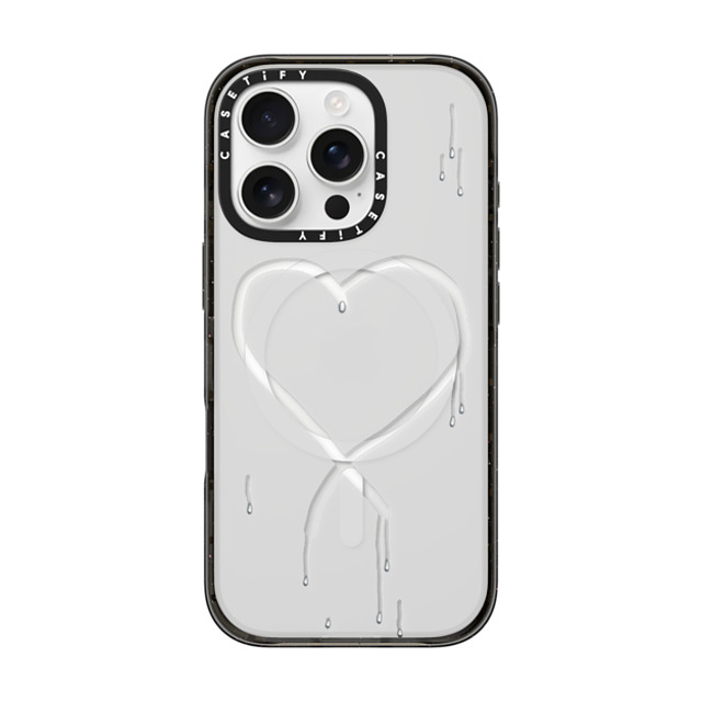 CASETiFY iPhone 16 Pro ケース ブラック インパクトケース MagSafe対応 Frosted Heart casetify_artist