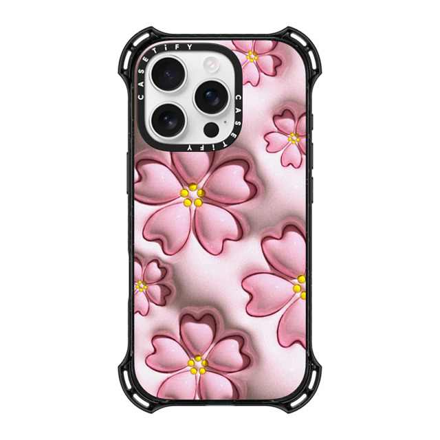 CASETiFY iPhone 16 Pro ケース ブラック バウンスケース Floral フローラル Sakura Father's Day CASETiFY iPhone 16 Pro ケース ブラック バウンスケース Floral フローラル Sakura Father's Day