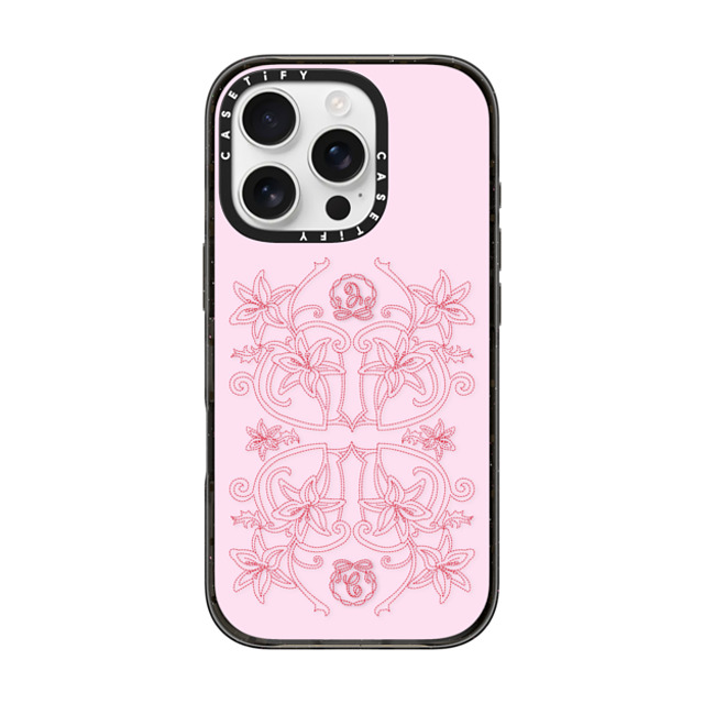 CASETiFY iPhone 16 Pro ケース ブラック インパクトケース MagSafe対応 Floral,Pattern Floral,Pattern Luxe Garden - Pink Back to School CASETiFY iPhone 16 Pro ケース ブラック インパクトケース MagSafe対応 Floral,Pattern Floral,Pattern Luxe Garden - Pink Back to School