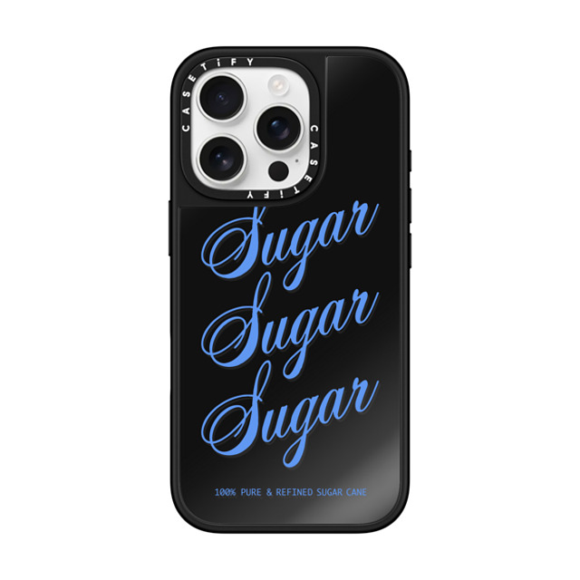 CASETiFY iPhone 16 Pro Case Black on Black ミラーケース MagSafe対応 Quote,Pattern,Preppy,Typography,Y2K Sugar Sugar Sugar CASETiFY iPhone 16 Pro Case Black on Black ミラーケース MagSafe対応 Quote,Pattern,Preppy,Typography,Y2K Sugar Sugar Sugar