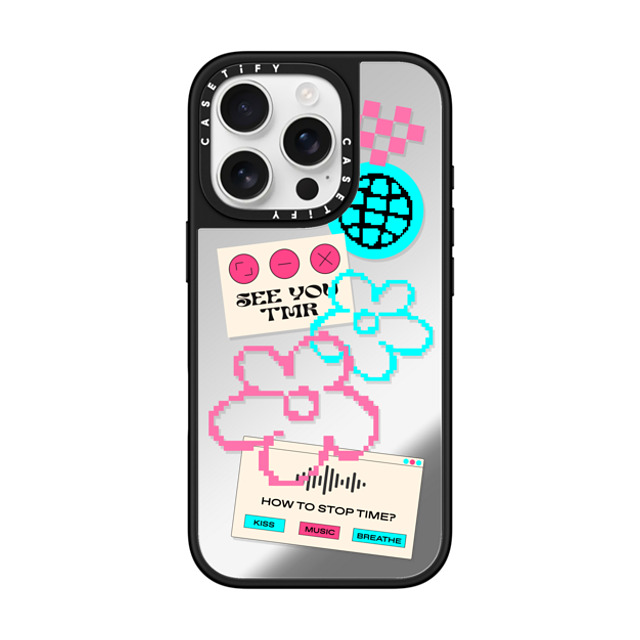 CASETiFY iPhone 16 Pro ケース Silver on Black ミラーケース MagSafe対応 Typography,Y2K Y2K,Typography See you tmr Father's Day CASETiFY iPhone 16 Pro ケース Silver on Black ミラーケース MagSafe対応 Typography,Y2K Y2K,Typography See you tmr Father's Day