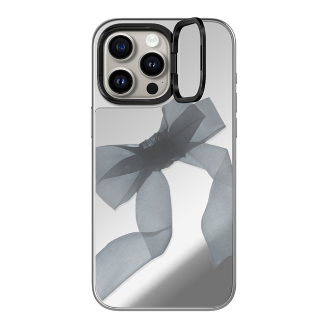CASETiFY iPhone 15 Pro Max Case シルバー (シルバーバンパー) ミラー リングスタンドケース MagSafe対応 Ribbon,Y2K Ribbon,Y2K Black Organza Ribbon Mother's Day CASETiFY iPhone 15 Pro Max Case シルバー (シルバーバンパー) ミラー リングスタンドケース MagSafe対応 Ribbon,Y2K Ribbon,Y2K Black Organza Ribbon Mother's Day