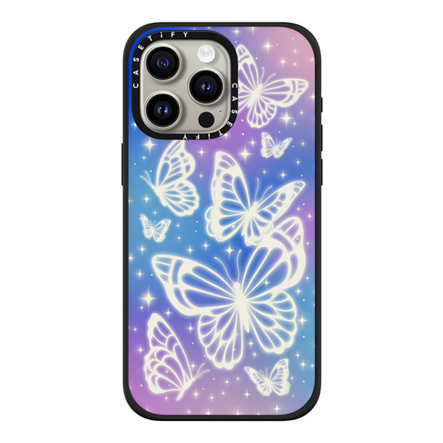 CASETiFY iPhone 15 Pro Max ケース マットブラック インパクトケース MagSafe対応 Butterfly,Nature,Pastel,Maximalism,Pastel,Butterfly Butterfly Aurora