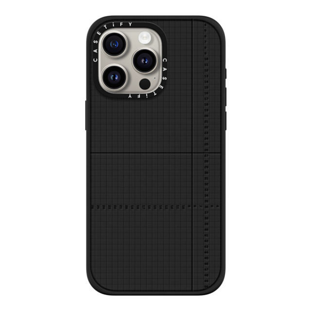 CASETiFY iPhone 15 Pro Max ケース マットブラック インパクトケース MagSafe対応 Checkered,Minimalism,Monochrome,Pattern Metrics