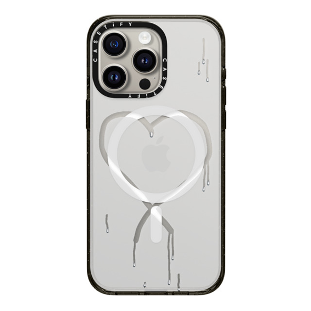 CASETiFY iPhone 15 Pro Max ケース ブラック インパクトケース MagSafe対応 Frosted Heart casetify_artist