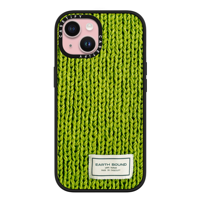 CASETiFY iPhone 15 ケース マットブラック インパクトケース MagSafe対応 Pattern,Photography Meadow Green Sweater