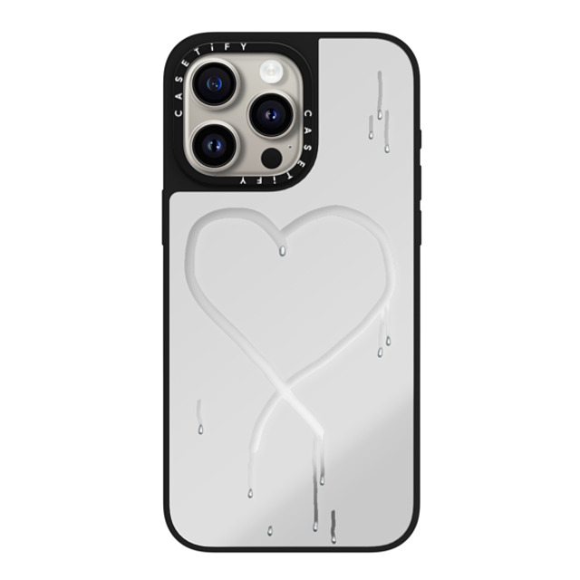 CASETiFY iPhone 15 Pro Max ケース Silver on Black ミラーケース MagSafe対応 Frosted Heart casetify_artist