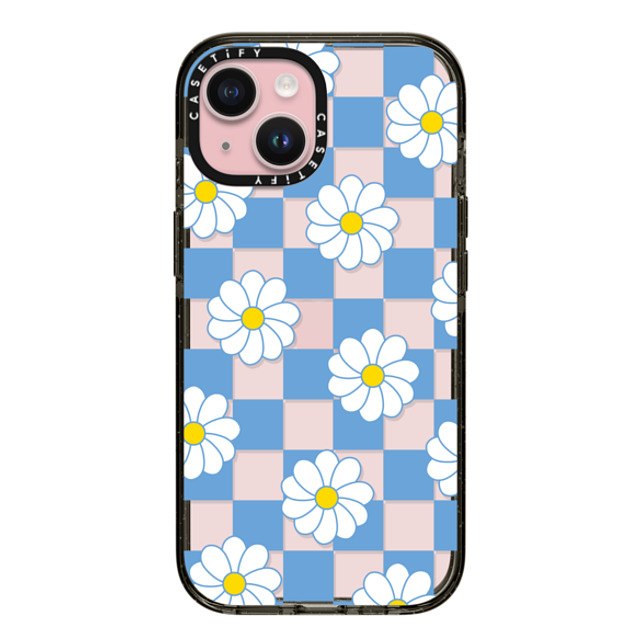 CASETiFY iPhone 15 Case ブラック インパクトケース Preppy,Floral Checkered,Floral,Floral,Pattern,Y2K,Preppy Daisy Checkers Mother's Day CASETiFY iPhone 15 Case ブラック インパクトケース Preppy,Floral Checkered,Floral,Floral,Pattern,Y2K,Preppy Daisy Checkers Mother's Day