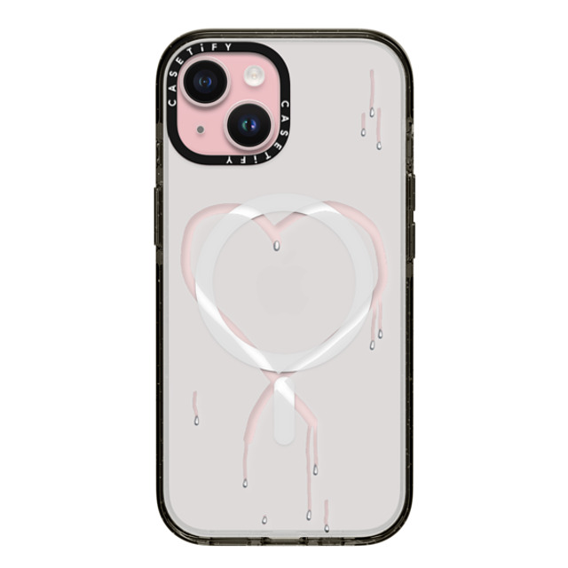 CASETiFY iPhone 15 ケース ブラック インパクトケース MagSafe対応 Frosted Heart casetify_artist