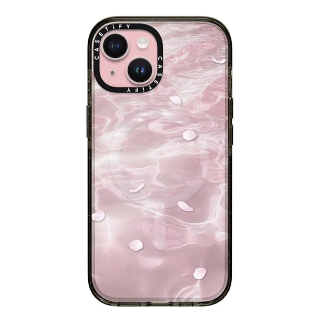 CASETiFY iPhone 15 Case Black Impact Case MagSafe Compatible Floral フローラル Floating Petals Mother's Day CASETiFY iPhone 15 Case Black Impact Case MagSafe Compatible Floral フローラル Floating Petals Mother's Day