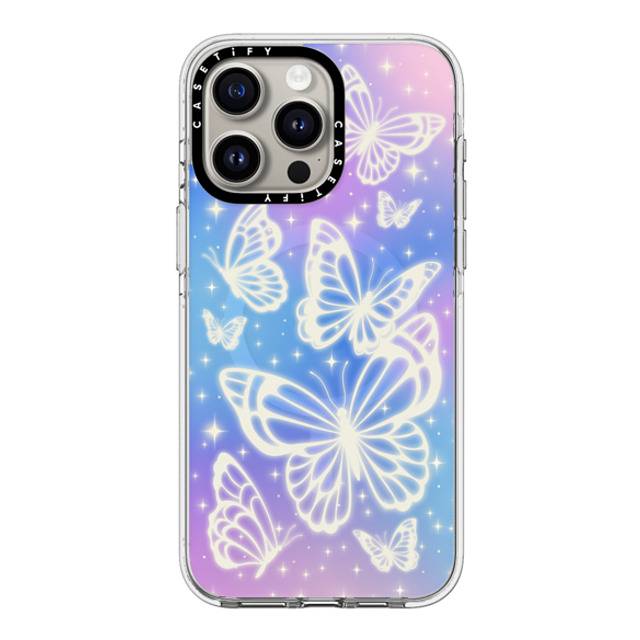 CASETiFY iPhone 15 Pro Max ケース クリア クリア ケース MagSafe対応 Butterfly,Nature,Pastel,Maximalism,Pastel,Butterfly Butterfly Aurora