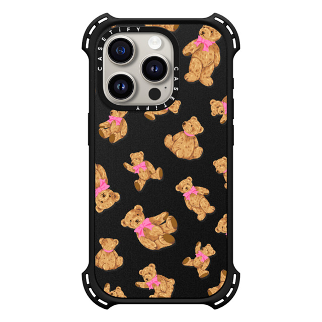 CASETiFY iPhone 15 Pro Case Matte Black バウンスケース Animal,Pattern Beary Sweet CASETiFY iPhone 15 Pro Case Matte Black バウンスケース Animal,Pattern Beary Sweet
