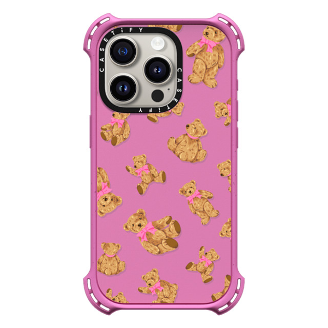 CASETiFY iPhone 15 Pro ケース Matte Pink バウンスケース Animal,Pattern Animal,Pattern Beary Sweet Back to School CASETiFY iPhone 15 Pro ケース Matte Pink バウンスケース Animal,Pattern Animal,Pattern Beary Sweet Back to School