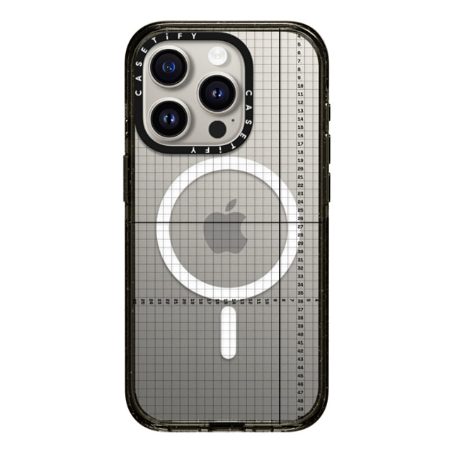 CASETiFY iPhone 15 Pro ケース ブラック インパクトケース MagSafe対応 Checkered,Minimalism,Monochrome,Pattern Metrics