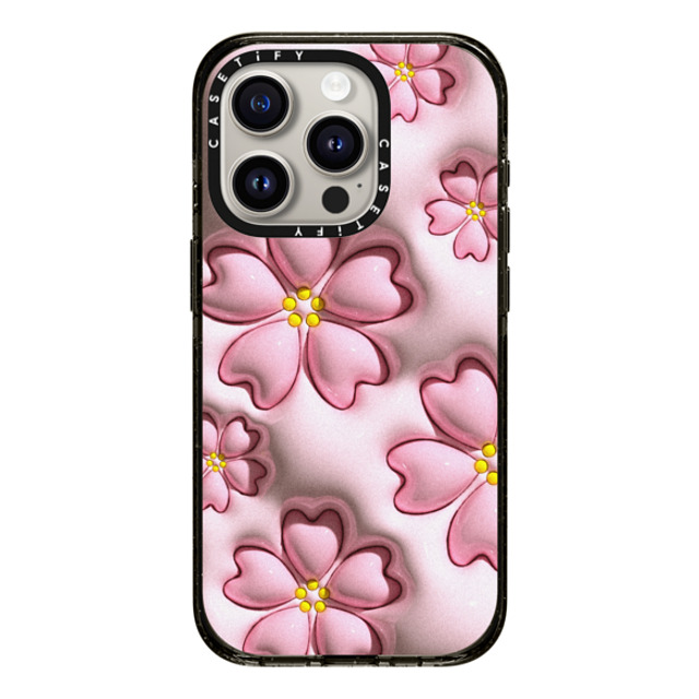 CASETiFY iPhone 15 Pro ケース ブラック インパクトケース MagSafe対応 Floral フローラル Sakura Father's Day CASETiFY iPhone 15 Pro ケース ブラック インパクトケース MagSafe対応 Floral フローラル Sakura Father's Day