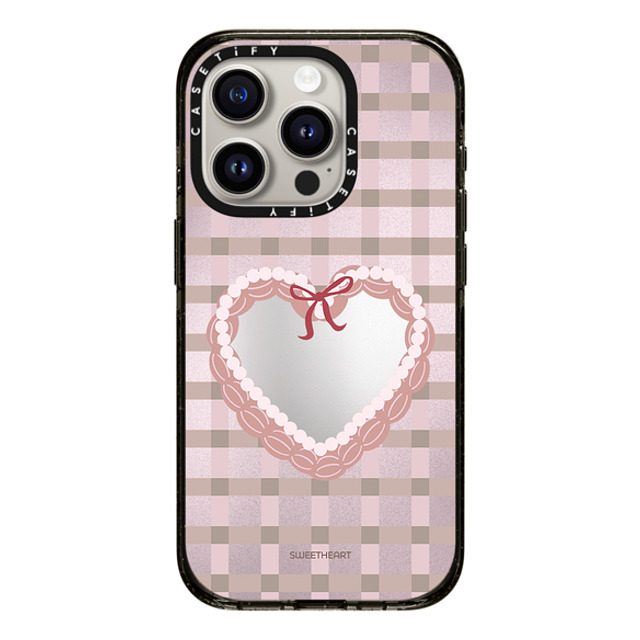 CASETiFY iPhone 15 Pro ケース Black インパクトケース MagSafe対応 Sweetheart checkered case casetify_artist