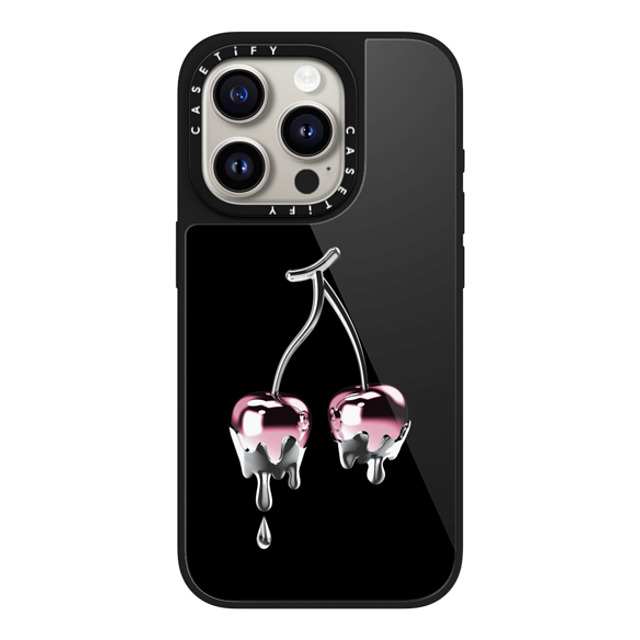 CASETiFY iPhone 15 Pro ケース ブラック グレーズケース MagSafe対応 Cherry,Fruit Chrome,Fruit,Cherry,Food,monochrome Chrome Cherry - Back to Black New iPhone CASETiFY iPhone 15 Pro ケース ブラック グレーズケース MagSafe対応 Cherry,Fruit Chrome,Fruit,Cherry,Food,monochrome Chrome Cherry - Back to Black New iPhone