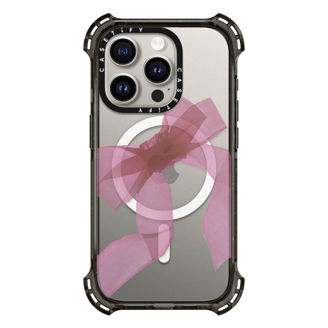 CASETiFY iPhone 15 Pro ケース ブラック バウンスケース Ribbon,Cottagecore Ribbon,Cottagecore Pink Organza Ribbon Father's Day CASETiFY iPhone 15 Pro ケース ブラック バウンスケース Ribbon,Cottagecore Ribbon,Cottagecore Pink Organza Ribbon Father's Day